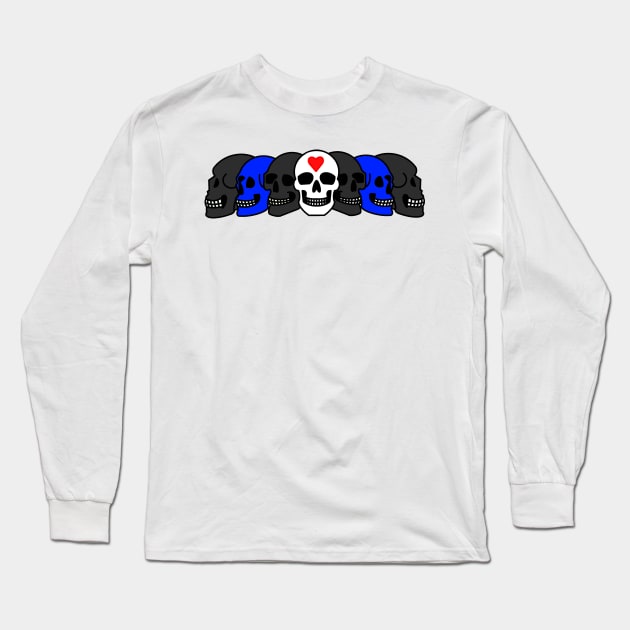 Pride Skulls Leather Long Sleeve T-Shirt by FilthyAnimals